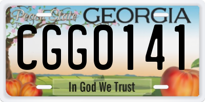 GA license plate CGG0141