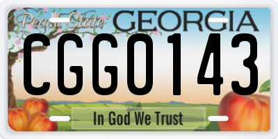 GA license plate CGG0143