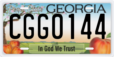 GA license plate CGG0144
