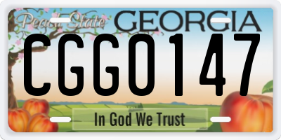 GA license plate CGG0147