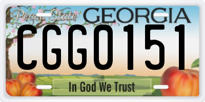 GA license plate CGG0151