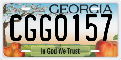 GA license plate CGG0157