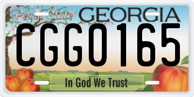 GA license plate CGG0165