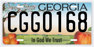 GA license plate CGG0168