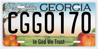 GA license plate CGG0170