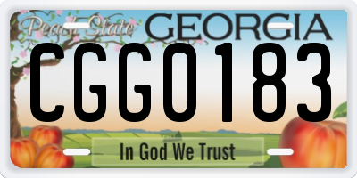 GA license plate CGG0183