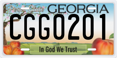 GA license plate CGG0201