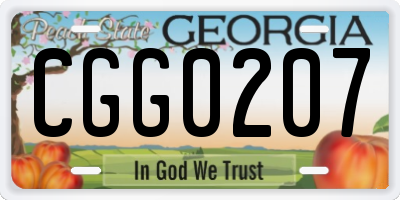 GA license plate CGG0207