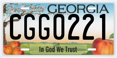 GA license plate CGG0221