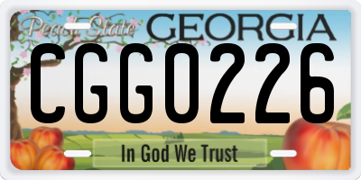 GA license plate CGG0226
