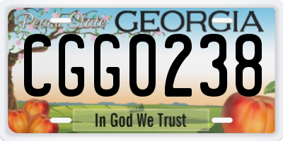 GA license plate CGG0238