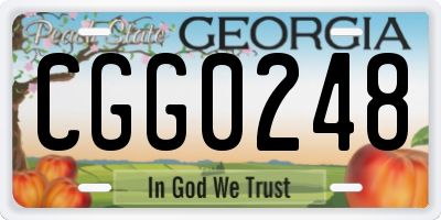 GA license plate CGG0248