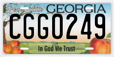 GA license plate CGG0249
