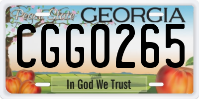 GA license plate CGG0265