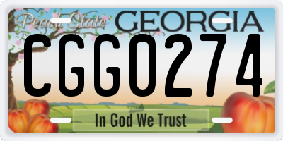 GA license plate CGG0274