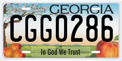GA license plate CGG0286