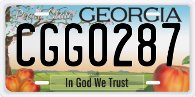 GA license plate CGG0287