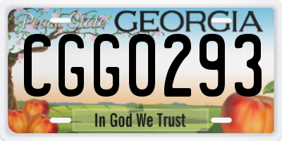GA license plate CGG0293