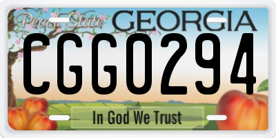 GA license plate CGG0294