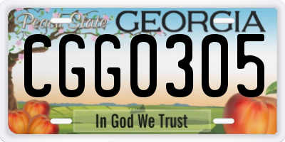 GA license plate CGG0305