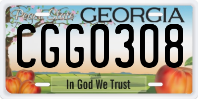 GA license plate CGG0308
