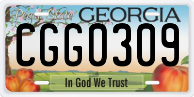 GA license plate CGG0309