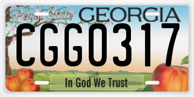 GA license plate CGG0317