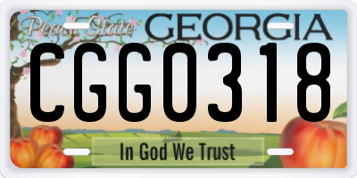 GA license plate CGG0318
