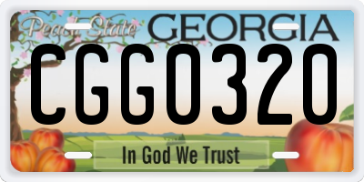 GA license plate CGG0320