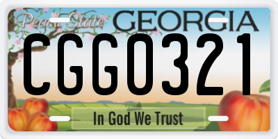 GA license plate CGG0321