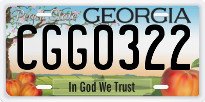 GA license plate CGG0322