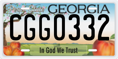 GA license plate CGG0332