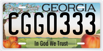 GA license plate CGG0333