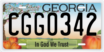 GA license plate CGG0342