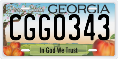 GA license plate CGG0343