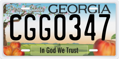 GA license plate CGG0347