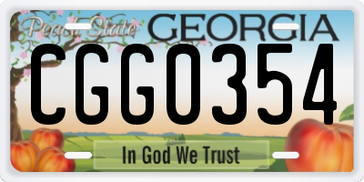 GA license plate CGG0354