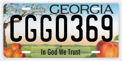 GA license plate CGG0369