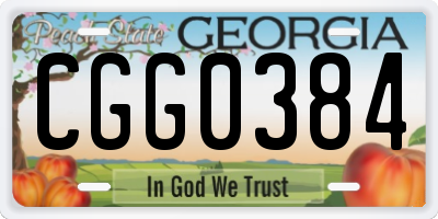 GA license plate CGG0384