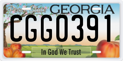GA license plate CGG0391