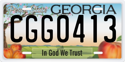 GA license plate CGG0413