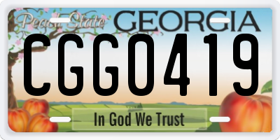 GA license plate CGG0419
