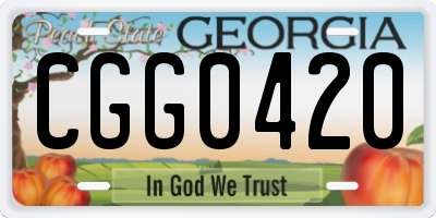 GA license plate CGG0420