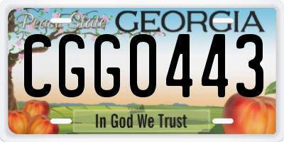 GA license plate CGG0443