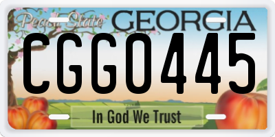 GA license plate CGG0445