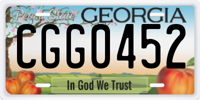 GA license plate CGG0452