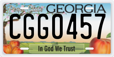 GA license plate CGG0457