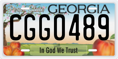 GA license plate CGG0489