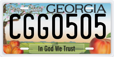 GA license plate CGG0505