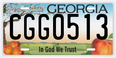 GA license plate CGG0513